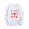 thumbnail image 1 of CHEEREAM Kids Boy Girl Sweatshirt Funny Letter Print Round Neck Long Sleeve Shirt Cotton Valentine Day Pullover Tops 3-10 Years, 1 of 3