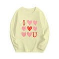 thumbnail image 1 of CHEEREAM Kids Boy Girl Sweatshirt Funny Letter Print Round Neck Long Sleeve Shirt Cotton Valentine Day Pullover Tops 3-10 Years, 1 of 3