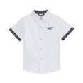 thumbnail image 1 of CHEEREAM Kids Boys Button Down Shirts Short Sleeve Lapel Floral Print Summer Casual Dress Tee Shirts Size 3-11T, 1 of 4