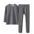 thumbnail image 1 of CHEEREAM Kids Girl Boy Thermal Underwear Set 100% Cotton Soft Long Johns Base Layer Boy Girl Top Bottom Winter 5-13 Years, 1 of 5