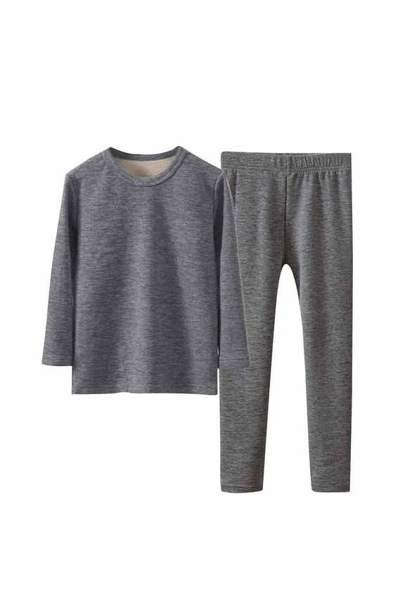 Kids Girl Boy Thermal Underwear Set 100% Cotton Soft Long Johns Base Layer Boy Girl Top Bottom Winter 5-13 Years