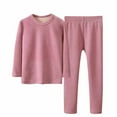 thumbnail image 1 of CHEEREAM Kids Girl Boy Thermal Underwear Set 100% Cotton Soft Long Johns Base Layer Boy Girl Top Bottom Winter 5-13 Years, 1 of 5