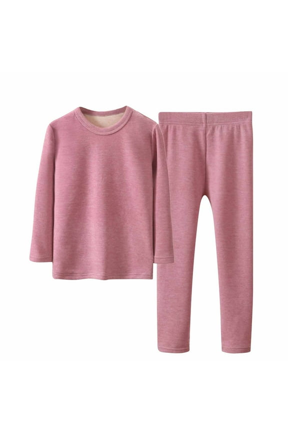 Kids Girl Boy Thermal Underwear Set 100% Cotton Soft Long Johns Base Layer Boy Girl Top Bottom Winter 5-13 Years
