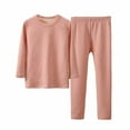 thumbnail image 1 of CHEEREAM Kids Girl Boy Thermal Underwear Set 100% Cotton Soft Long Johns Base Layer Boy Girl Top Bottom Winter 5-13 Years, 1 of 5