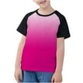 thumbnail image 1 of CHEEREAM Kids Girls Boys Contrast Raglan Sleeve T Shirt Basic Short Sleeve Casual Tee Tops for 3-14 Years, 1 of 9