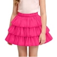 thumbnail image 1 of CHEEREAM Kids Short Skirts Y2k Puff Cute Multi Layered Ruffle Mini Skirt Girls Comfy Casual Leisure Outfit, 1 of 9