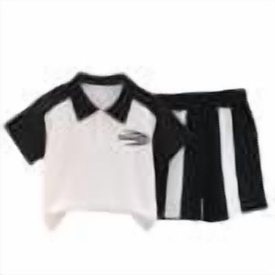 CHEEREAM Kids Tween Boy Clothes Casual Short Sleeve Polo Shirt Color Block 2Pcs Shorts Summer Clothing Set