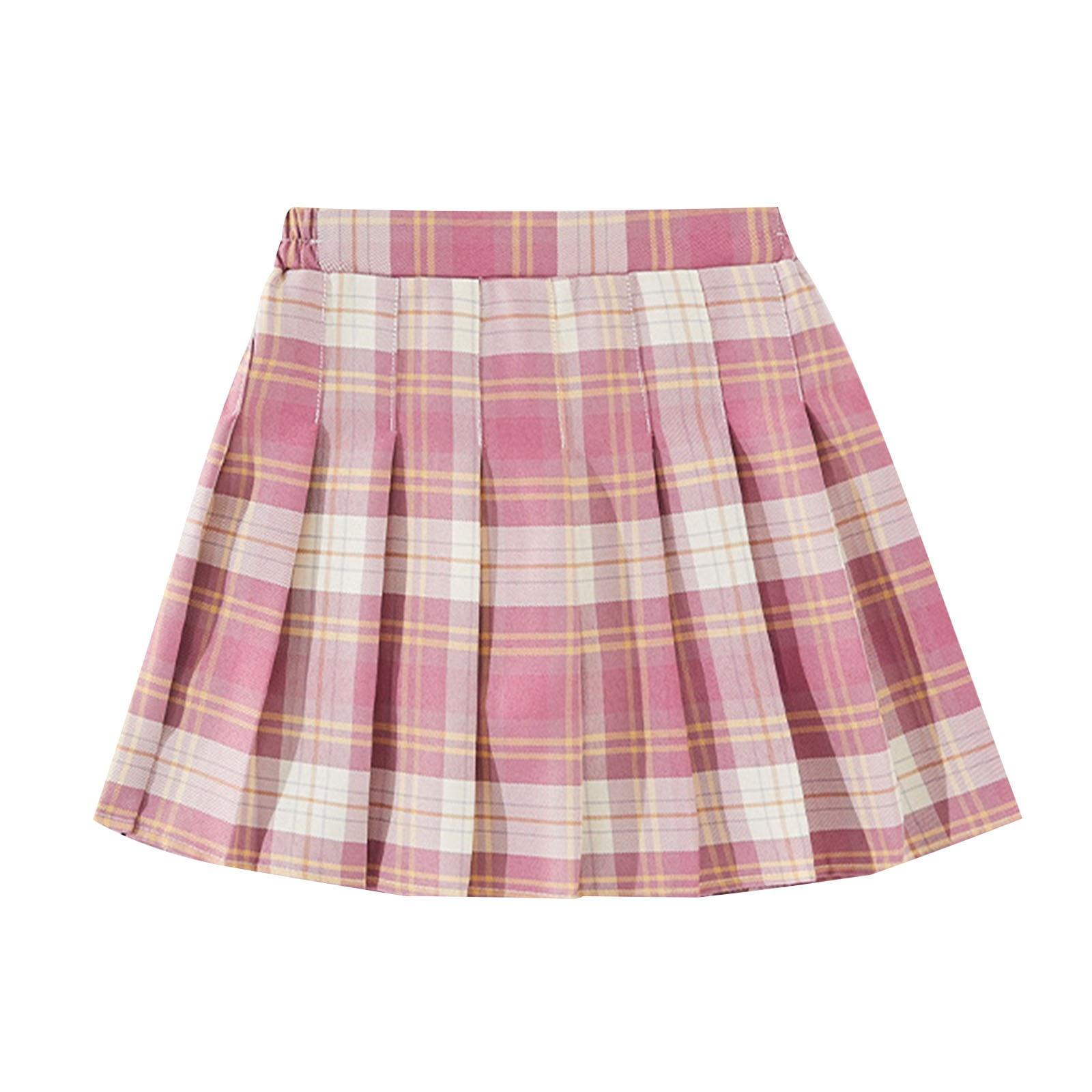 CHEEREAM Litter Girls Plaid Pleated Skirt with Comfy Stretchy Band High ...