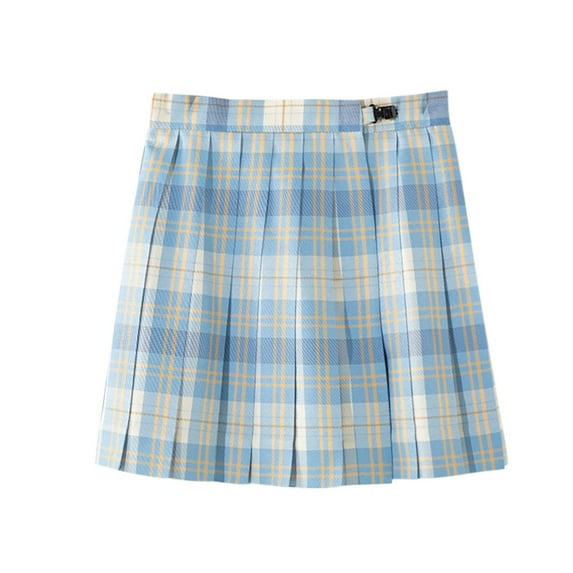 CHEEREAM Litter and Big Girl Pleated Plaid Skirt Elastic High Waisted Tennis Skirt School Uniform Mini Skirt for 8-14 Years