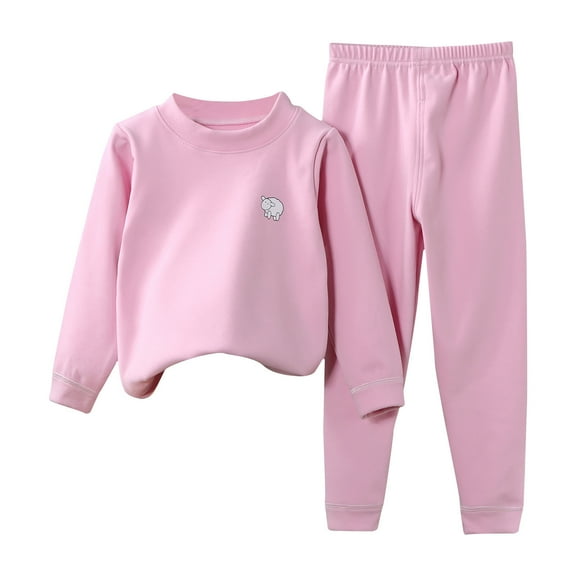 CHEEREAM Little Boys Girls Long Sleeve Thermal Pajama Set 2PC Crewneck Tops and Bottom Toddler Kids Pajamas Warm Jammies for 6 Months-16 Years