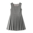 thumbnail image 1 of CHEEREAM Little Girls Pleated Tank Dress Knee Length Sleeveless Jumper Dress Plain School Uniform Size 3-14 Years Gray 120, 1 of 3