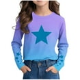 thumbnail image 1 of CHEEREAM Long Sleeve Shirts for Kids Girls Tops Summer Long Sleeve Star Print Shirt Tunic Blouses Spring Shirts 3-14T, 1 of 5