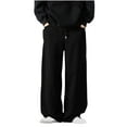 thumbnail image 1 of CHEEREAM Men's Baggy Pants Elastic Waist Drawstring Wide Leg Sweatpants Casual Loose Fit Trouser with Pockets Black 4XL, 1 of 8