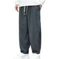 thumbnail image 1 of CHEEREAM Men's Casual Corduroy Pants Wide Leg Drawstring Elastic Waist Fashion Loose Fit Pants for Men Gray 5XL, 1 of 9
