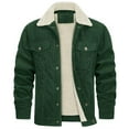 thumbnail image 1 of CHEEREAM Men's Corduroy Jacket Fleece Sherpa Lined Winter Coats Warm Thick Cotton Casual Lapel Trucker Cargo Jacket Green M, 1 of 3