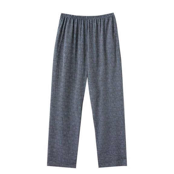 CHEEREAM Men's Cotton Pajama Bottoms Lightweight Sleep Lounge Pants Plaid Sleepwear Long Pj Pants Dark Gray 3XL