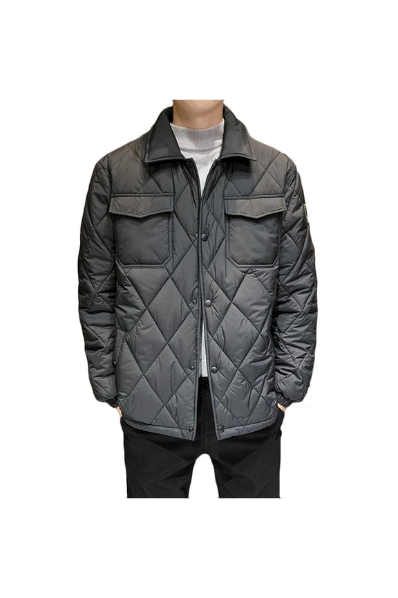 Men's Diamond Quilted Flight Bomber Jacket Lightweight Packable Warm Winter Padded Coat Varsity Multi-Purpose Outerwear Black XL
