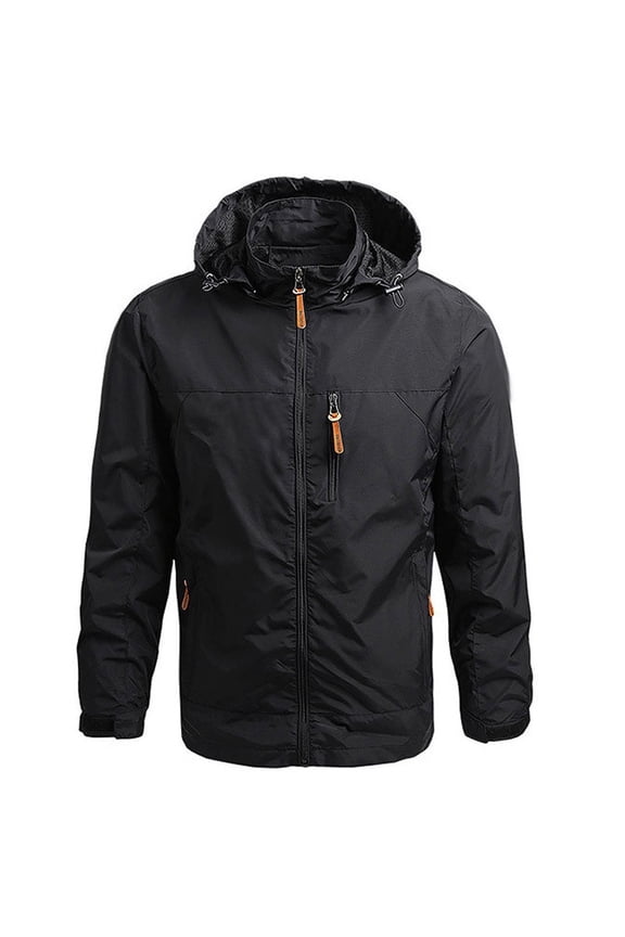Men's Fashion Bomber Jacket Lightweight Track Windbreaker Jackets Outdoor Golf Windproof Coat Black XL