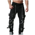 thumbnail image 1 of CHEEREAM Men's Fashion Hiphop Rock Punk Gothic Pants Techwear Sport Hiking Riding Cotton Casual Cargo Pants Black-2 XXL, 1 of 6