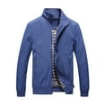 thumbnail image 1 of CHEEREAM Men's Flight Bomber Jacket Casual Slim Fit Outdoor Active Lightweight Jacket s Softshell Zipper Fall Coat Blue 3XL, 1 of 4
