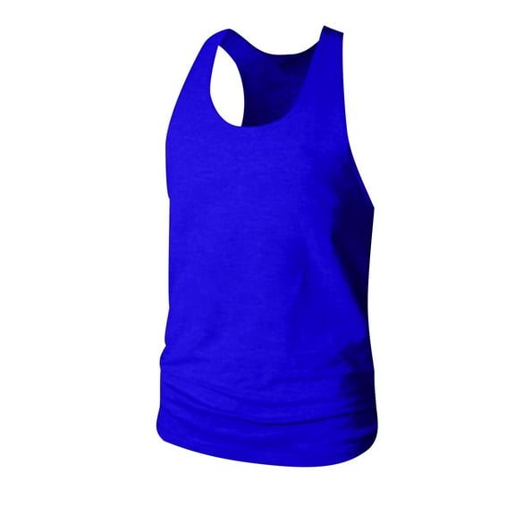 CHEEREAM Men's Gym Tank Tops Y-Back Workout Muscle Tee Athletic Workout Fitness Vest T-Shirts Dark Blue 2XL