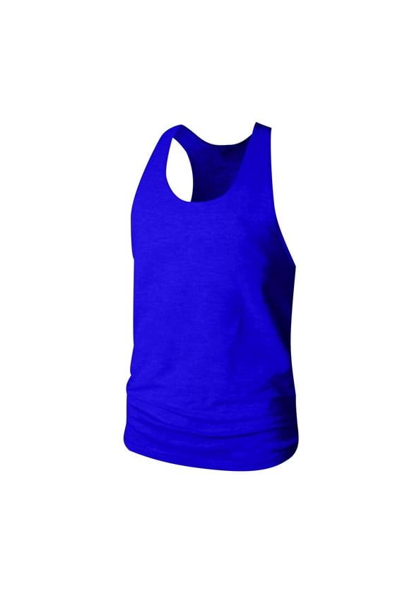 Men's Gym Tank Tops Y-Back Workout Muscle Tee Athletic Workout Fitness Vest T-Shirts Dark Blue M