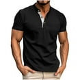 thumbnail image 1 of CHEEREAM Men's Henley Shirts Short Sleeve Casual Basic Henley Tee Summer Button Lightweight Stretch T Shirts with Pocket, 1 of 6