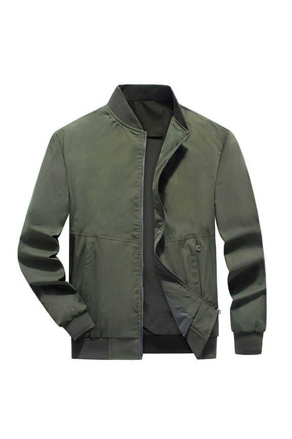 Men's Lightweight Jacket Bomber Windbreaker Spring Fall Golf Wind Breaker Full Zip Up Casual Stylish Fashion Coat Army Green XL