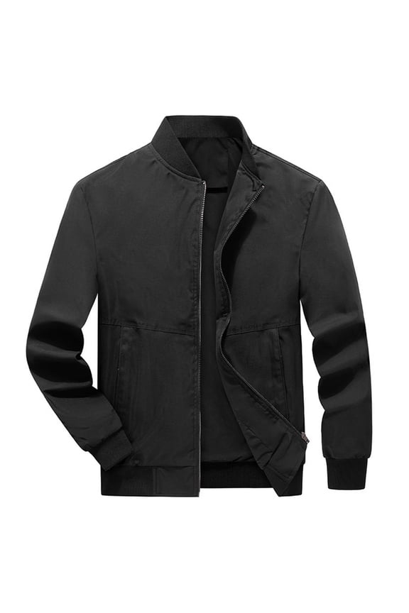 Men's Lightweight Jacket Bomber Windbreaker Spring Fall Golf Wind Breaker Full Zip Up Casual Stylish Fashion Coat Black 4XL