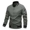 thumbnail image 1 of CHEEREAM Men's Lightweight Jacket Casual Spring Fall Windbreaker Bomber Zip Up Coat With Pocket Gray M, 1 of 7
