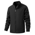 thumbnail image 1 of CHEEREAM Men's Lightweight Jackets Casual Windbreaker Stylish Light Golf Full Zip Up Work Dress Business Varsity Black XL, 1 of 3