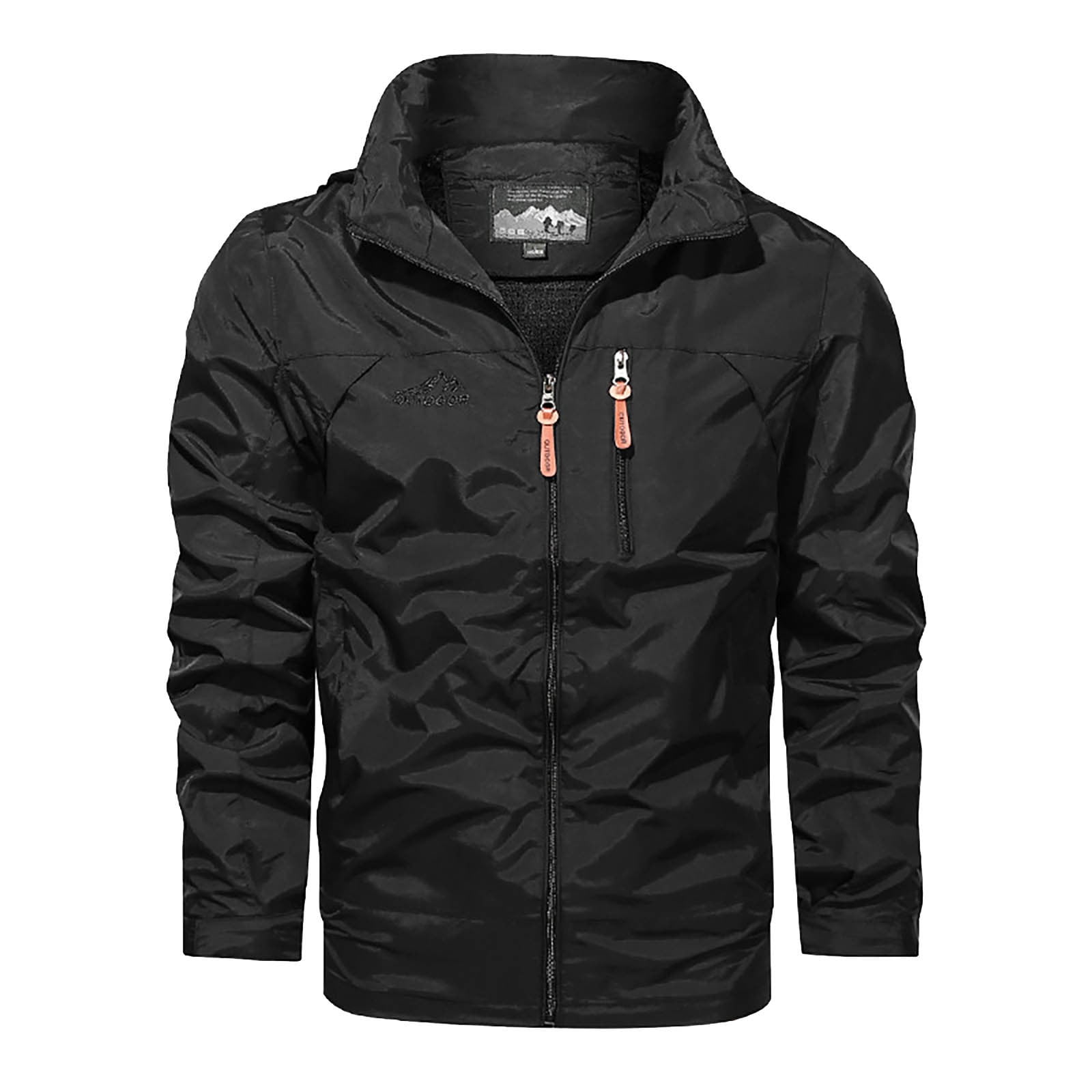 CHEEREAM Men’s Lightweight Waterproof Windproof Jacket nersized Hooded Zipper Windbreaker Hiking