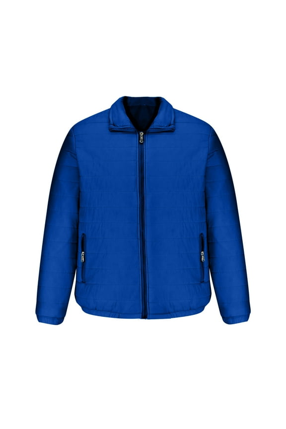 Men's Puffer Jacket Packable Lightweight Puffy Jackets with Zippered Pockets Down Alternative Winter Coat Blue M