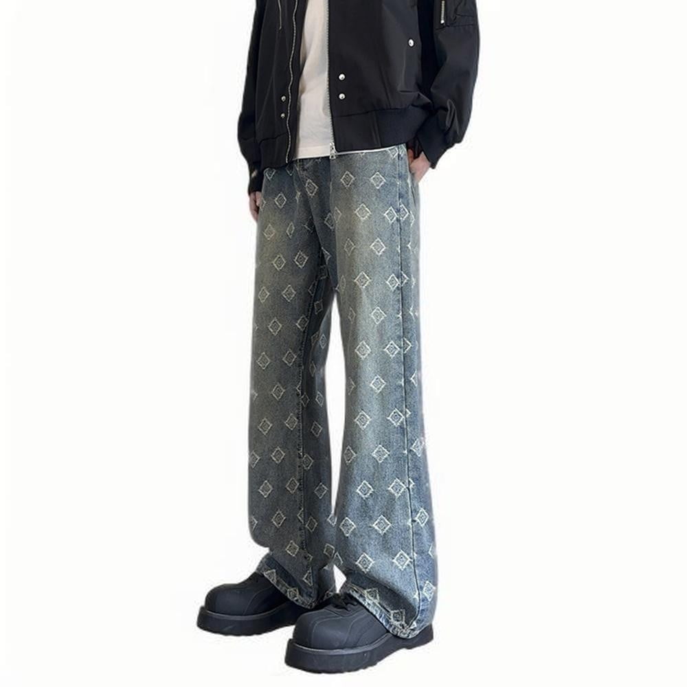 CHEEREAM Men's Regular Fit Straight Leg Jeans Casual Streetwear ...