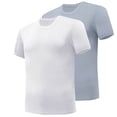 thumbnail image 1 of CHEEREAM Men's Undershirts Bamboo Rayon Short Sleeve Crewneck Tees Slim Fit T-Shirts 2 Pack, 1 of 3