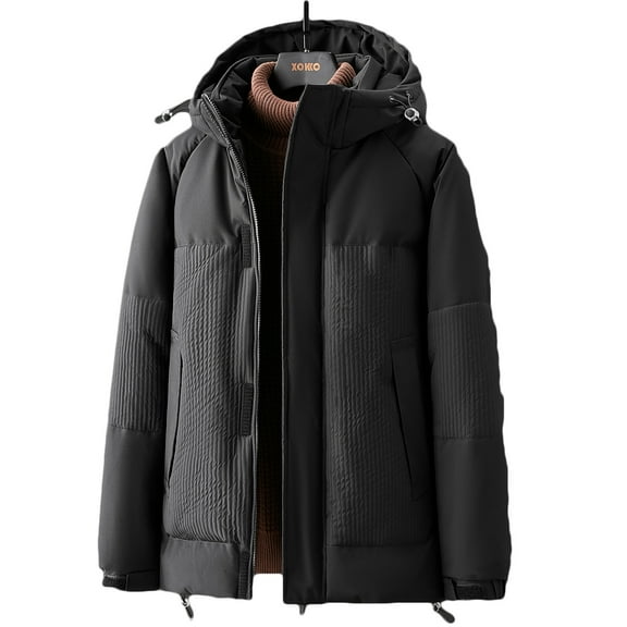 CHEEREAM Men's Waterproof Ski Jacket Warm Winter Snow Coat Mountain Windbreaker Hooded Raincoat with Pockets Black 3XL