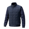thumbnail image 1 of CHEEREAM Men's Winter Jacket Lightweight Puffer Jacket Stand Collar Insulated Water Repellent Windproof Quilted Coat for Hiking Travel Running with Pockets Dark Blue M, 1 of 8