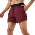 thumbnail image 1 of CHEEREAM Men's Workout Running Shorts Quick Dry Active 5 Inches Shorts with Pockets Lightweight Breathable Wine 3XL, 1 of 8