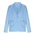 thumbnail image 1 of CHEEREAM Mens Casual Cotton Blazer Suit Jacket Two Button Slim Fit Lightweight Business Sport Coats with 2 Pockets Sky Blue XL, 1 of 4