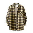 thumbnail image 1 of CHEEREAM Mens Casual Shirt Long Sleeve Plaid Button Up Shirts Lightweight Flannel Shirt Regular Fit Casual Shirts Yellow XL, 1 of 3