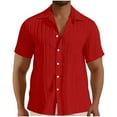 thumbnail image 1 of CHEEREAM Mens Casual Shirts Short Sleeve Button Down Shirts Fashion Textured Summer Beach Shirt, 1 of 5