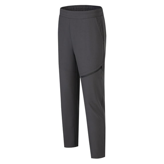 CHEEREAM Mens Casual Sweatpants Lightweight Breathable Comfy Jogger Hiking Pants Elastic Waist Loose Athletic Pants Dark Gray 2XL