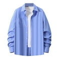 thumbnail image 1 of CHEEREAM Mens Flannel Shirts Long Sleeve Pearl Snap Buttons Western Cowboy Vintage Work Casual With Pockets Plaid Shirt Blue L, 1 of 6
