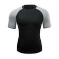 thumbnail image 1 of CHEEREAM Mens Gym Muscle Short Sleeve Sweat Workout Shirts Color Block Quick Dry Stretchy Athletic T-Shirts for Men, 1 of 5