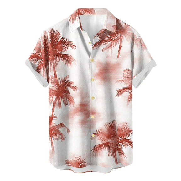 CHEEREAM Mens Hawaiian Shirt Short Sleeve Button Down Shirts Tropical Floral Summer Beach Shirts