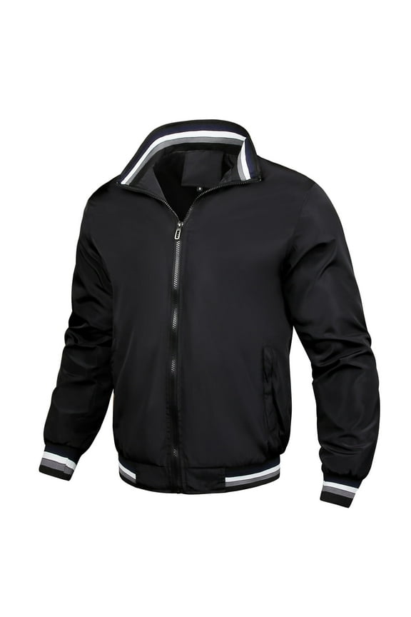 Mens Lightweight Flight Bomber Jackets Softshell Windproof Windbreakers Hipster Varsity Jackets Sports Coats Black S