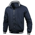 thumbnail image 1 of CHEEREAM Mens Lightweight Flight Bomber Jackets Softshell Windproof Windbreakers Hipster Varsity Jackets Sports Coats Navy XXL, 1 of 3