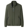 thumbnail image 1 of CHEEREAM Mens Lightweight Jackets Full Zip Windbreaker Casual Pocket Jackets Spring Fall Active Coat Outwear Army Green 3XL, 1 of 8