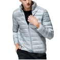 thumbnail image 1 of CHEEREAM Mens Lightweight Puffer Jackets Warm Puffy Winter Down Jacket Windproof Water Repellent Quilted Coat with Zippered Pockets Gray XL, 1 of 4