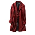 thumbnail image 1 of CHEEREAM Mens Long Trench Coat Single Breasted Wool Blend Pea Coat Warm Winter Overcoat with Pockets Wine 3XL, 1 of 4
